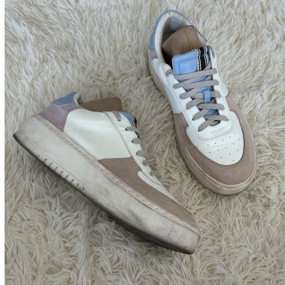 Shu Shop Platform Sneakers Size 10 Leather Suede‎ Colorblock Chunky Casual